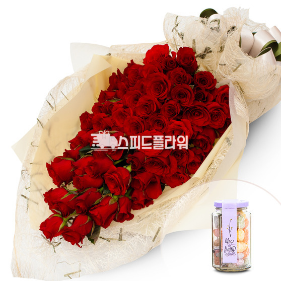 100송이꽃다발+사탕